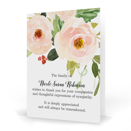 Ethereal Pink Roses Folded Sympathy Cards